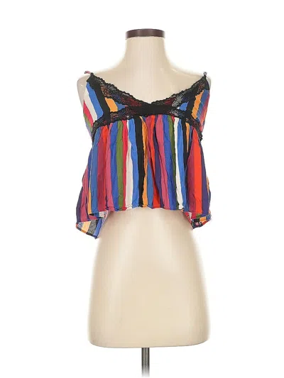 Pre-owned Zara Trf Tube Top Blue Strapless Neckline Tops