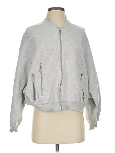 Pre-owned Zara Trf Zip Up Hoodie In Gray