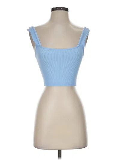 Pre-owned Zara Tube Top Blue Strapless Neckline Tops