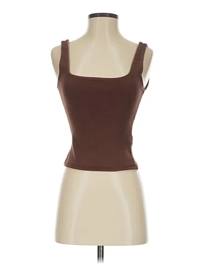 Pre-owned Zara Tube Top Brown Strapless Neckline Tops