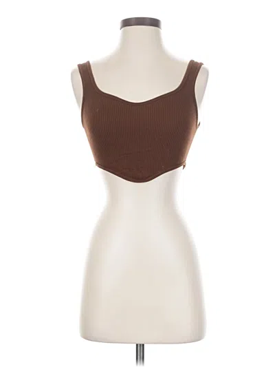 Pre-owned Zara Tube Top Brown Strapless Neckline Tops