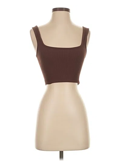 Pre-owned Zara Tube Top Brown Strapless Neckline Tops