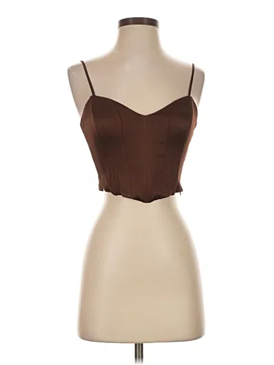 Zara Tube Top Brown Strapless Neckline Tops