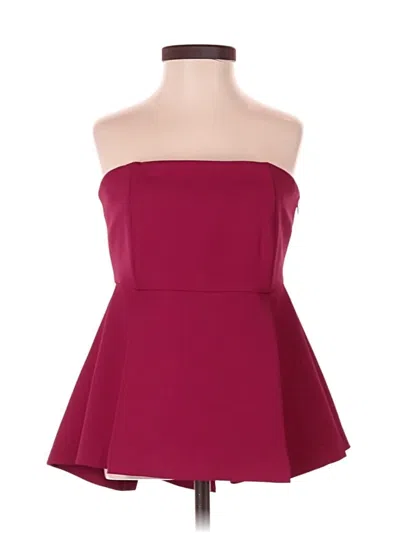 Zara Tube Top Burgundy Strapless Neckline Tops In Multi