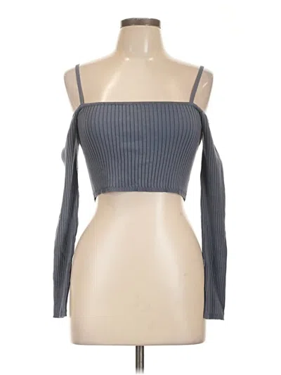 Zara Tube Top Gray Strapless Neckline Tops