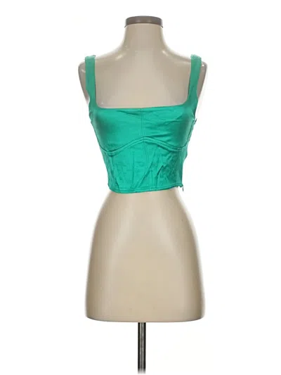 Pre-owned Zara Tube Top Green Strapless Neckline Tops