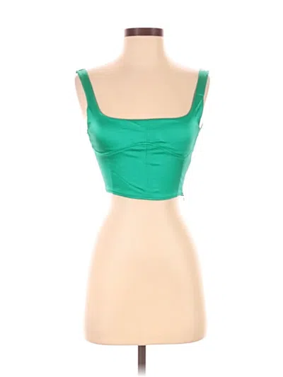 Pre-owned Zara Tube Top Green Strapless Neckline Tops
