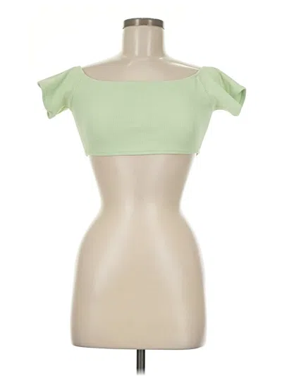 Zara Tube Top Green Strapless Neckline Tops