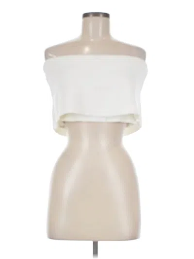 Pre-owned Zara Tube Top Ivory Strapless Neckline Tops In White