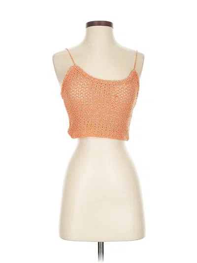 Pre-owned Zara Tube Top Orange Strapless Neckline Tops