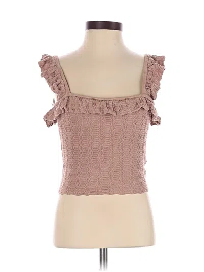 Pre-owned Zara Tube Top Pink Ruffles Neckline Tops