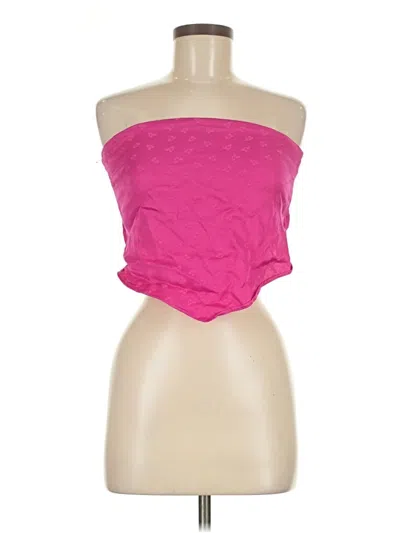 Pre-owned Zara Tube Top Pink Strapless Neckline Tops