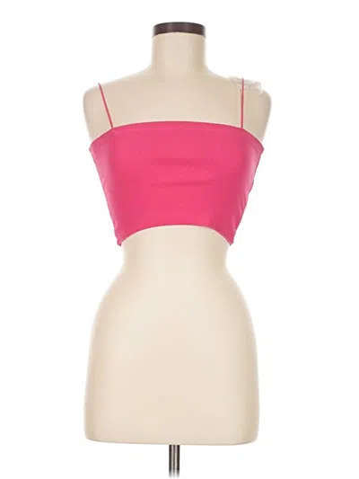 Pre-owned Zara Tube Top Pink Strapless Neckline Tops