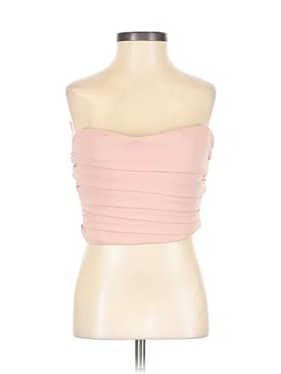 Pre-owned Zara Tube Top Pink Strapless Neckline Tops