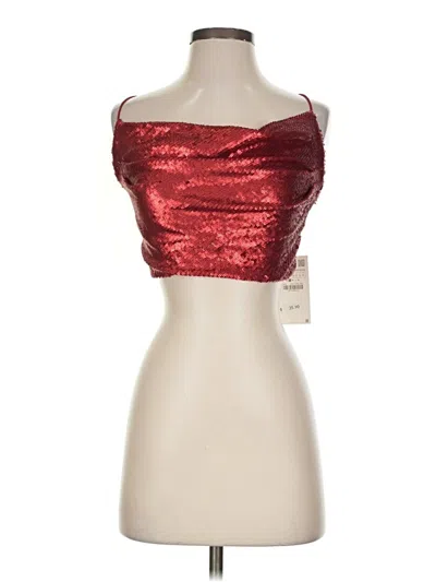Zara Tube Top Red Strapless Neckline Tops