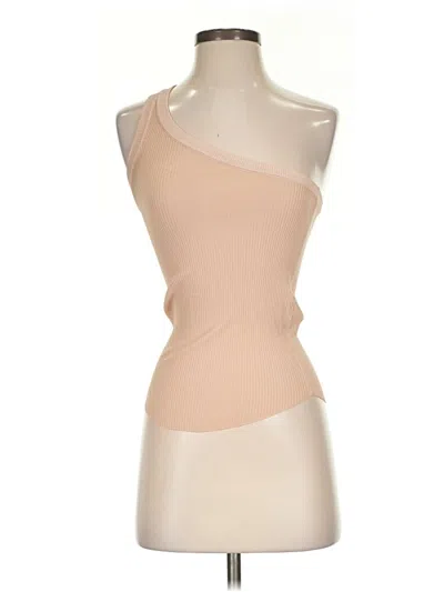 Pre-owned Zara Tube Top Tan One Shoulder Neckline Tops