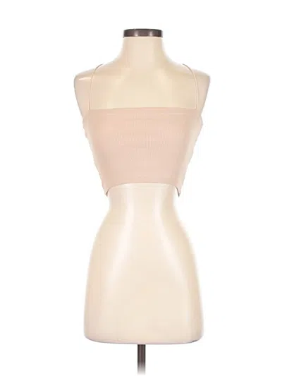 Pre-owned Zara Tube Top Tan Strapless Neckline Tops In Brown