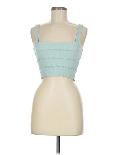 Pre-owned Zara Tube Top Teal Strapless Neckline Tops In Blue