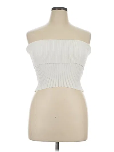 Zara Tube Top White Strapless Neckline Tops