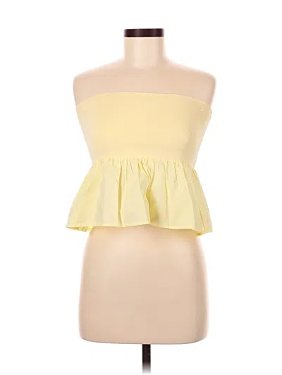 Pre-owned Zara Tube Top Yellow Strapless Neckline Tops