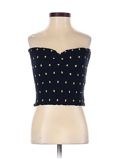 Pre-owned Zara Tube Top Yellow Strapless Neckline Tops