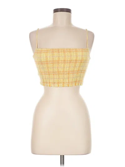Pre-owned Zara Tube Top Yellow Strapless Neckline Tops