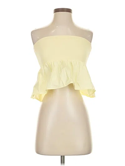 Pre-owned Zara Tube Top Yellow Strapless Neckline Tops