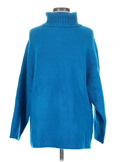 Pre-owned Zara Turtleneck Sweater In Blue