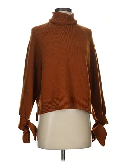 Pre-owned Zara Turtleneck Sweater In Brown