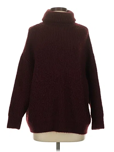 Pre-owned Zara Turtleneck Sweater In Burgundy