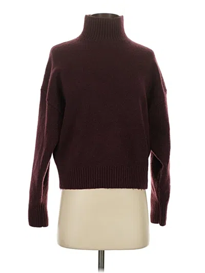 Pre-owned Zara Turtleneck Sweater In Burgundy