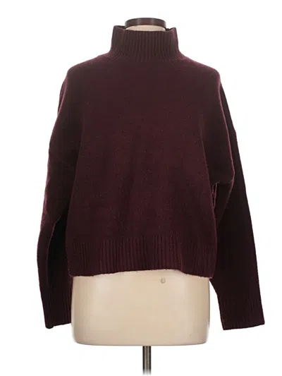 Pre-owned Zara Turtleneck Sweater In Burgundy