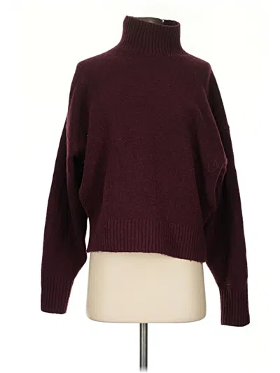 Pre-owned Zara Turtleneck Sweater In Burgundy