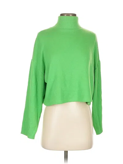 Pre-owned Zara Turtleneck Sweater In Green