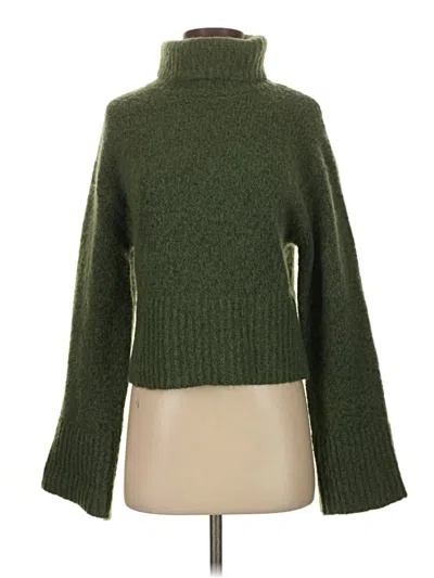 Pre-owned Zara Turtleneck Sweater In Green