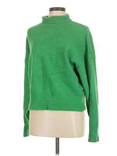 Pre-owned Zara Turtleneck Sweater In Green