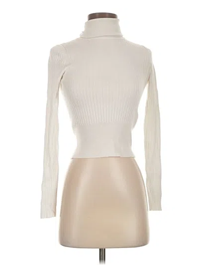 Pre-owned Zara Turtleneck Sweater In White