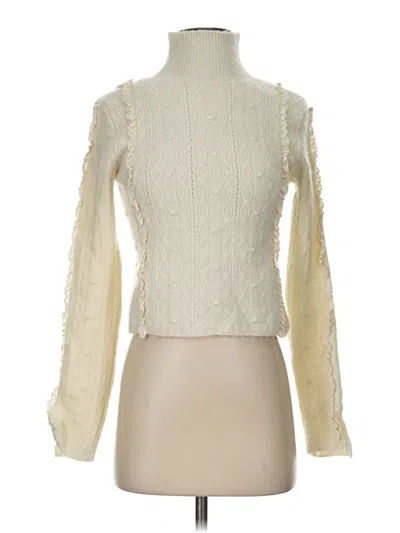 Pre-owned Zara Turtleneck Sweater In White