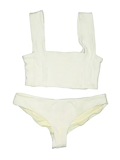 Pre-owned Zara Two Piece Swimsuit In Ivory