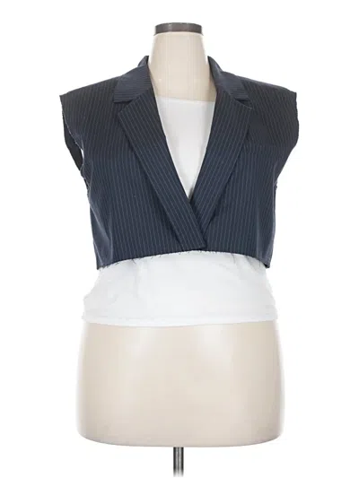 Pre-owned Zara Vest In Blue