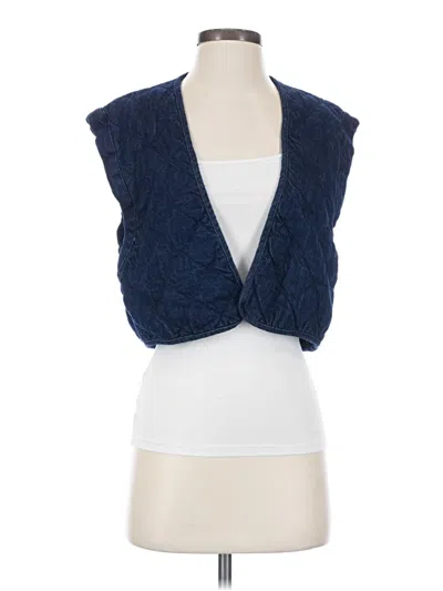 Pre-owned Zara Vest In Blue