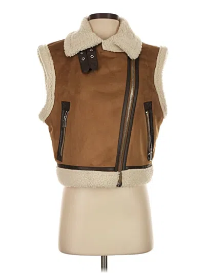 Pre-owned Zara Vest In Brown