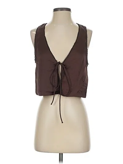 Pre-owned Zara Vest In Brown
