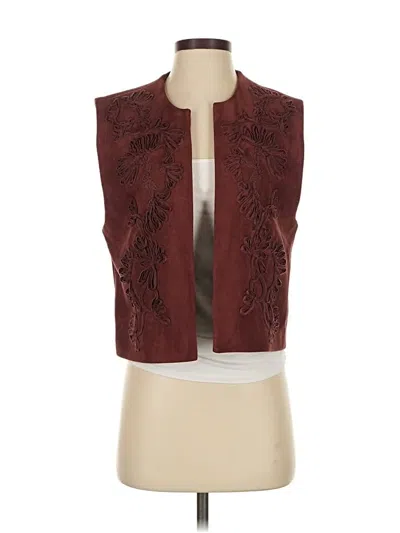 Pre-owned Zara Vest In Burgundy