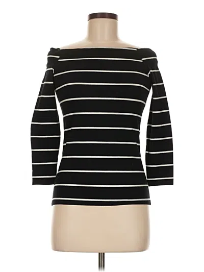 Pre-owned Zara W&b Collection 3/4 Sleeve T-shirt In Black