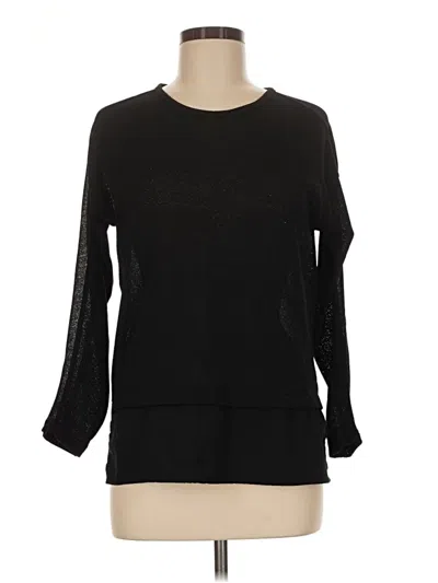 Pre-owned Zara W&b Collection 3/4 Sleeve T-shirt In Black