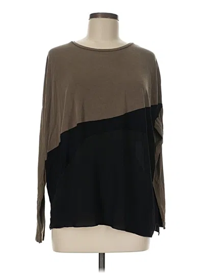 Pre-owned Zara W&b Collection 3/4 Sleeve T-shirt In Brown