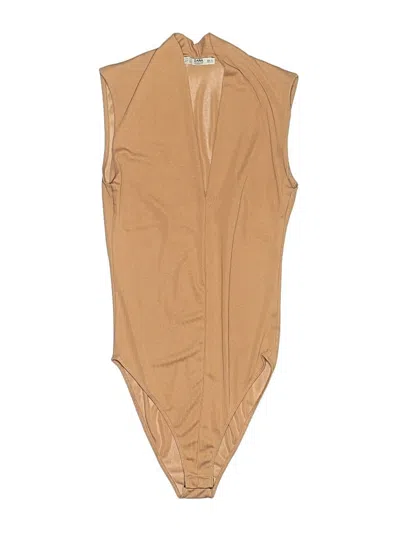 Pre-owned Zara W&b Collection Bodysuit In Tan