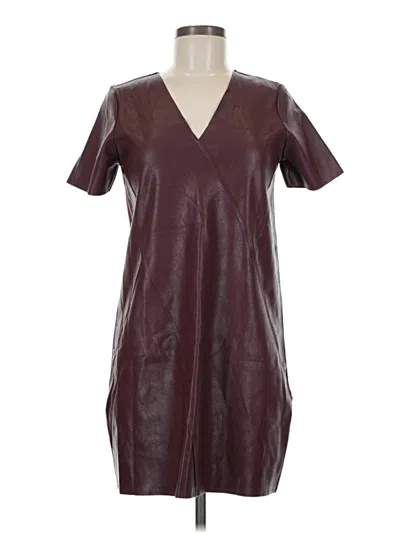 Pre-owned Zara W&b Collection Casual Dress In Burgundy