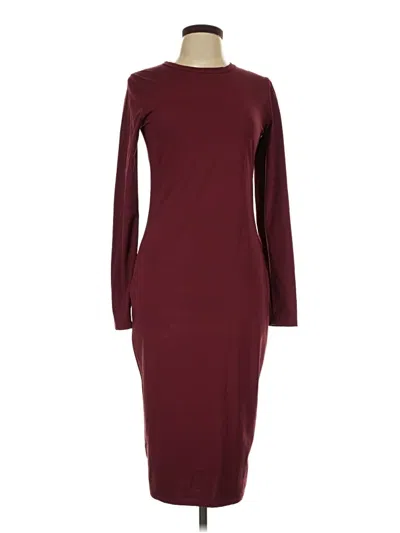 Pre-owned Zara W&b Collection Casual Dress In Burgundy